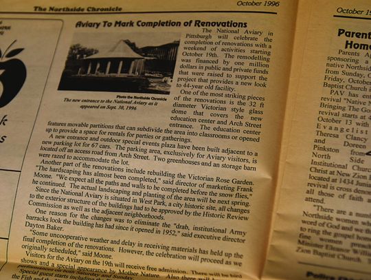 From the Archives: October 1996 — Aviary to Mark Completion of Renovations