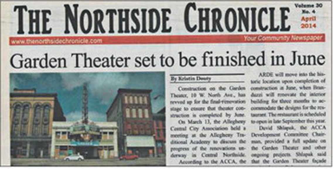 April 2014: Garden Theater set to be finished in June April 2014: Garden Theater set to be finished in June